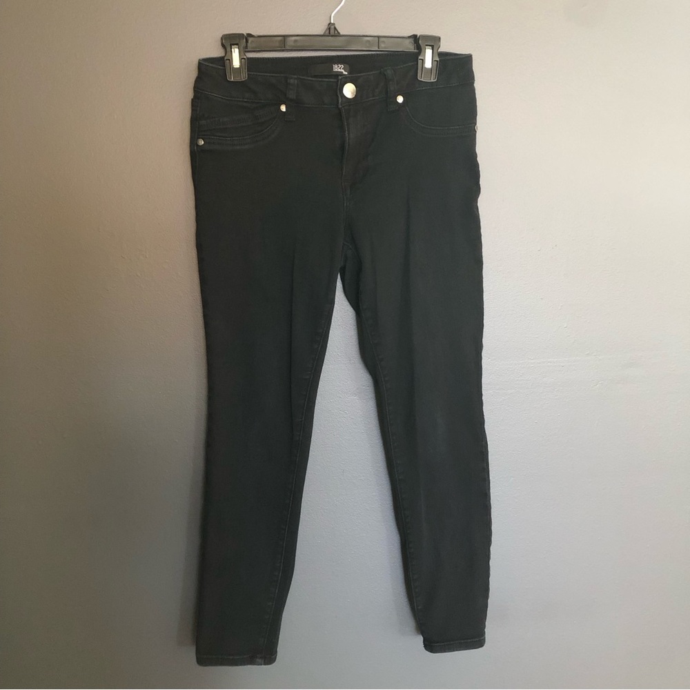 1822 Denim Women's High-Rise Stretch Ankle Skinny Jeans - Faded Black - Size 10